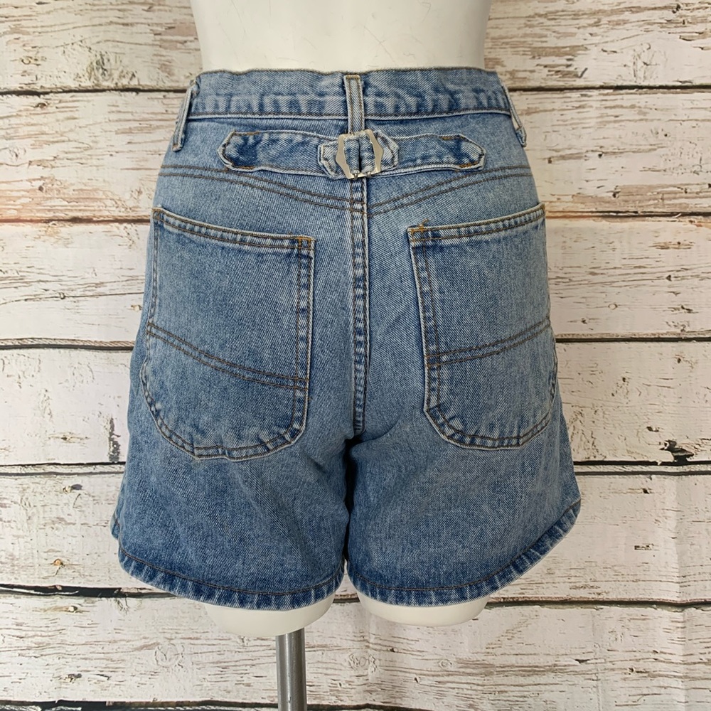 C6 Anchor Blue Denim Mom Shorts 5 - Picture 3 of 5